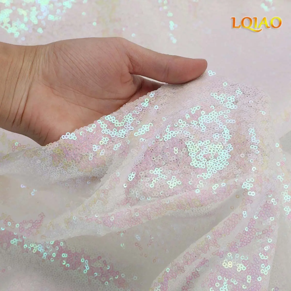 

LQIAO Sequin Backdrop Curtain Panel 2x8FT-Changed White, Sequin Photography Backdrop Curtain for Party/Home Curtain Decoration