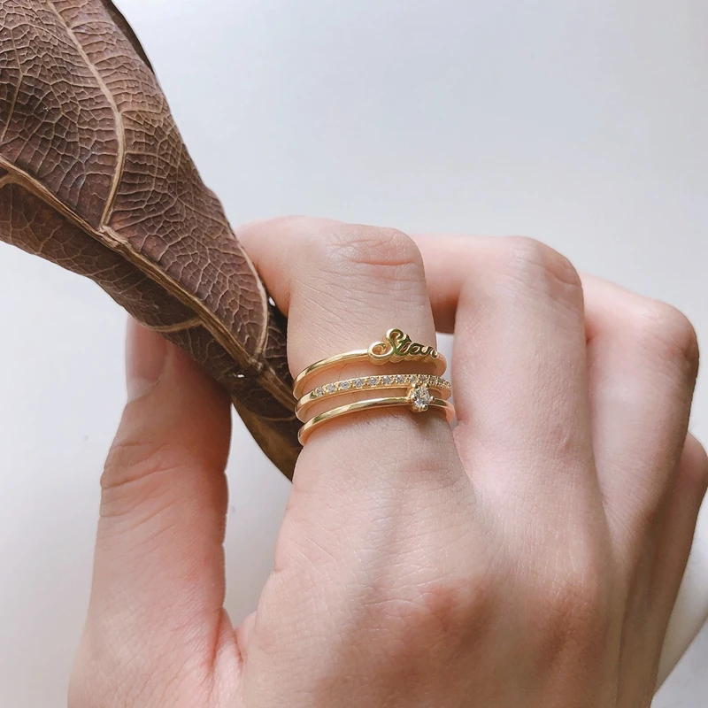 Серебряные трехслойные циркониевые кольца Silvology модель 2019 женская | Украшения и
