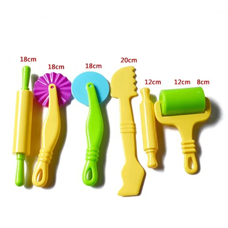 6PCS Tools 6 шт./партия глина "сделай сам" пластик ine моделирование формы комплект глины слизь пластик игровой набор инструментов для теста для лепки набор резаков прессформы игрушки для детей подарок для детей - Цвет: 6PCS Tools