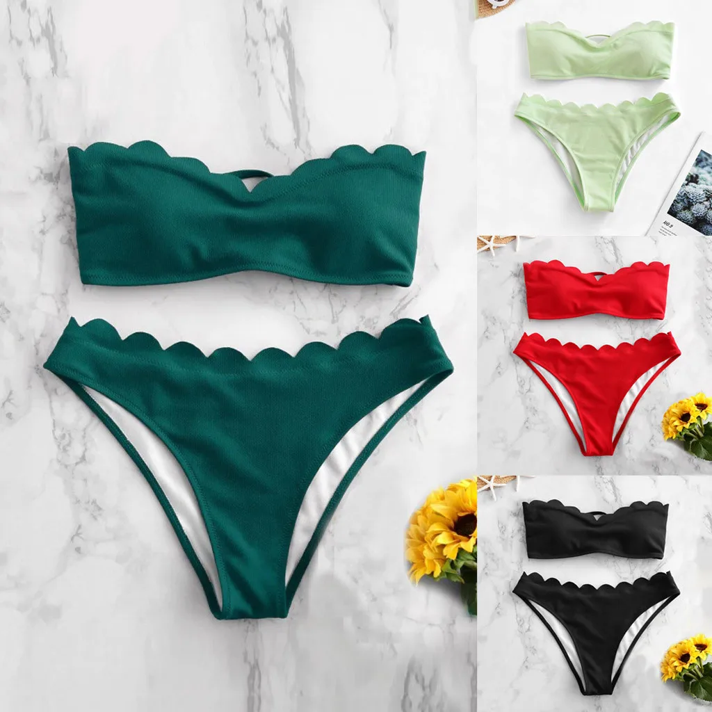 Новинка лета 2020 женский бюстгальтер бикини с принтом без подкладки купальник