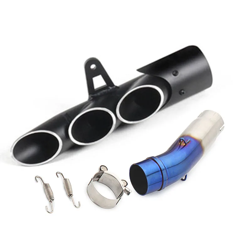 TKOSM Motorcycle Exhaust Middle Pipe Case For Honda CB400 Slip-On With Stainless Steel XJR400 FZ400 |