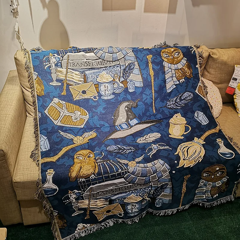 Aggcual в богемном стиле выбрасывающимся одеялом Волшебная сова диван аниме одеяло