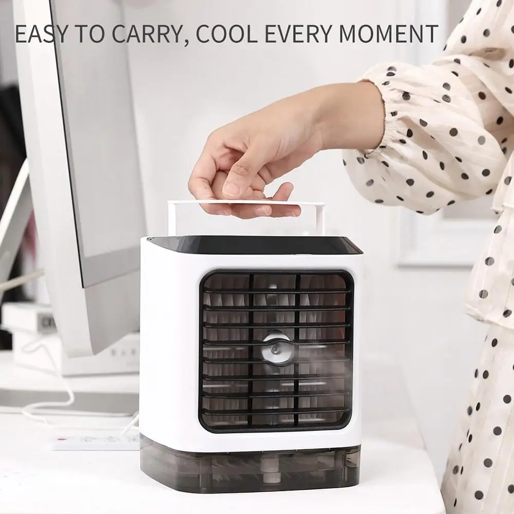 

Mini USB Cold Fan Humidifier Air Purification Refrigeration Air Conditioner Fan Benchtop Desktop Moisture Spray Small Fans