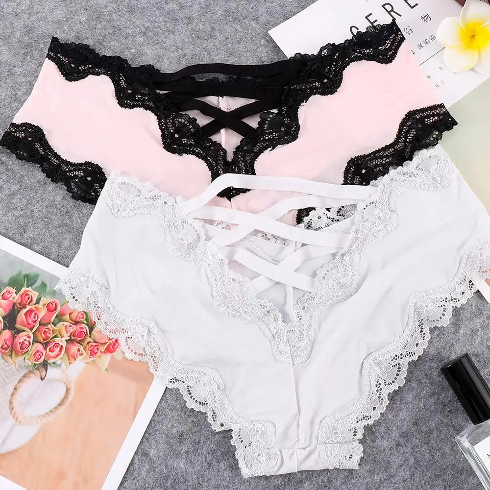 2019 модные трусики бандажные ажурные шелковые сексуальные женские кружевные