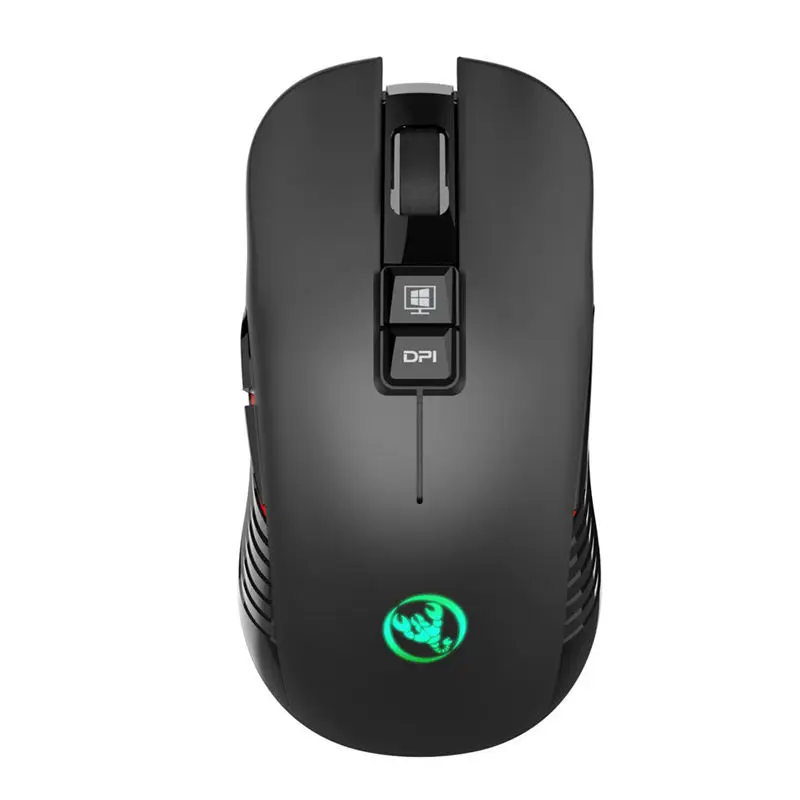 Hxsj T30 Беспроводная игровая мышь 3600 точек/дюйм перезаряжаемая 7 цветов подсветка