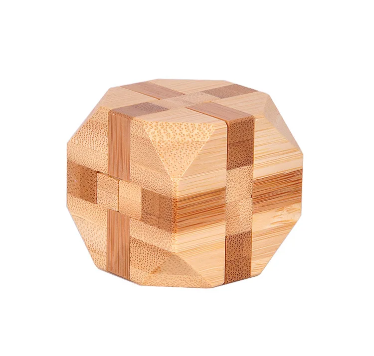 Wooden Heart Shape Educational Kong Ming Lock Luban Lock Puzzle for Kids N7 