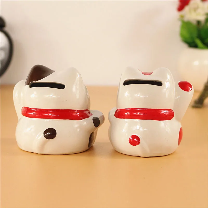 Cute Lucky Cat Shape Piggy Bank Money Saving Box Coin Storage Banks Creative Figurines Home Decor Birthday Gift for Kids Child | Дом и сад