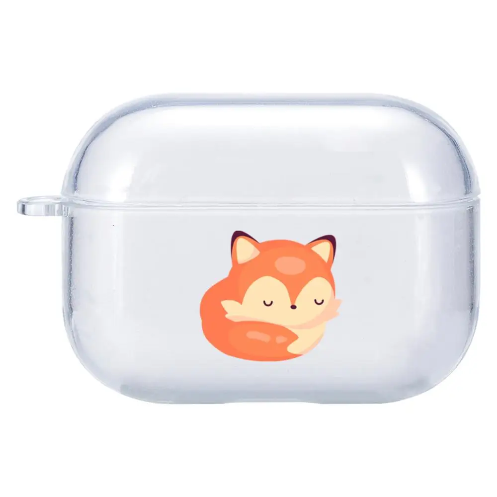 

Airpods Pro Case Cover Cartoon Cute Fox Pattern Clear Soft Case For Bluetooth Wireless Earphone Case For Airpods 1/2