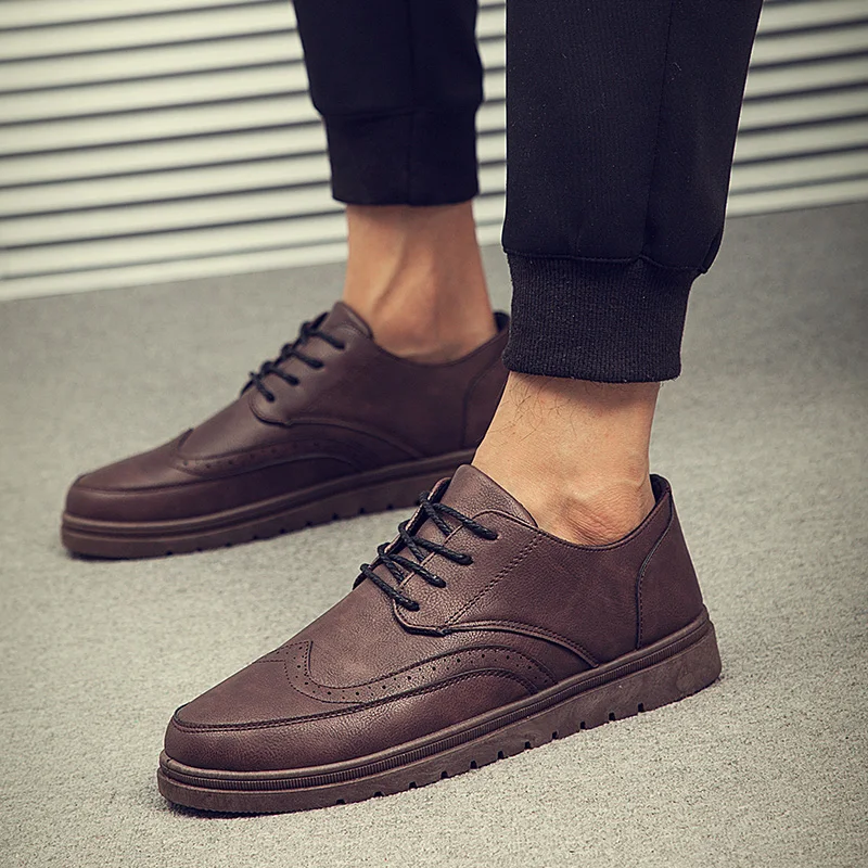 Туфли-оксфорды мужские кожаные Элегантные повседневные модная офисная удобная