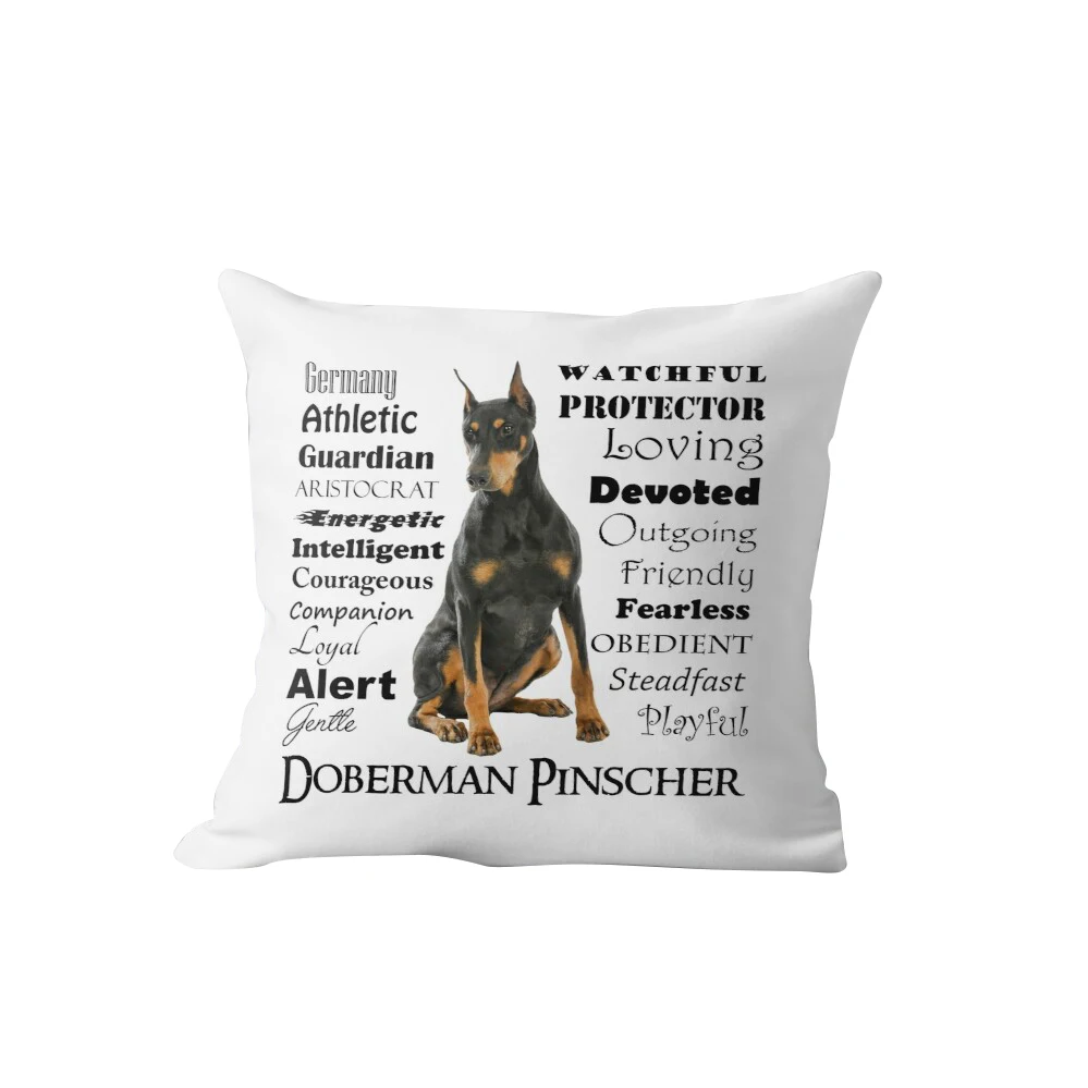 Doberman Pinscher Dog Cushion Cover Decorative Pillow Cover