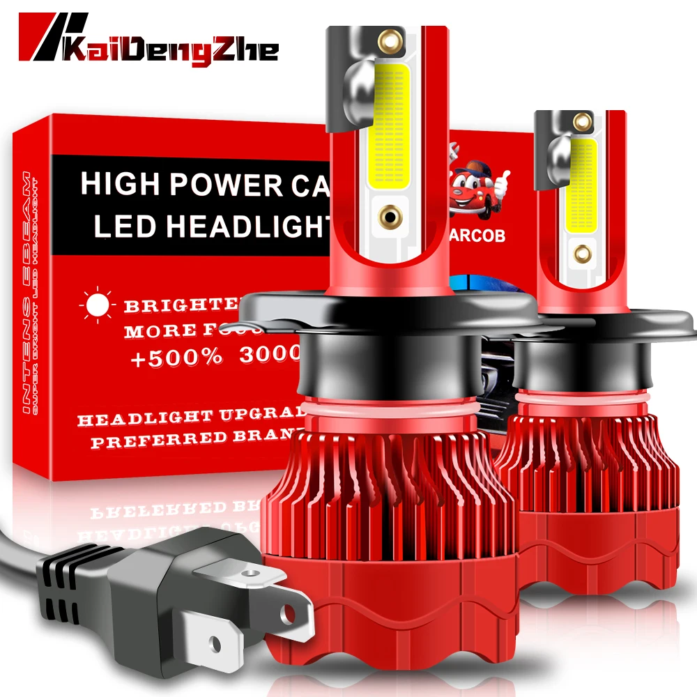 

2Pcs H4 LED Canbus LED Headlights 50W 4800LM 6000K Waterproof Car Light Bulbs Automobiles Lamp With COB Chips Car Accessories