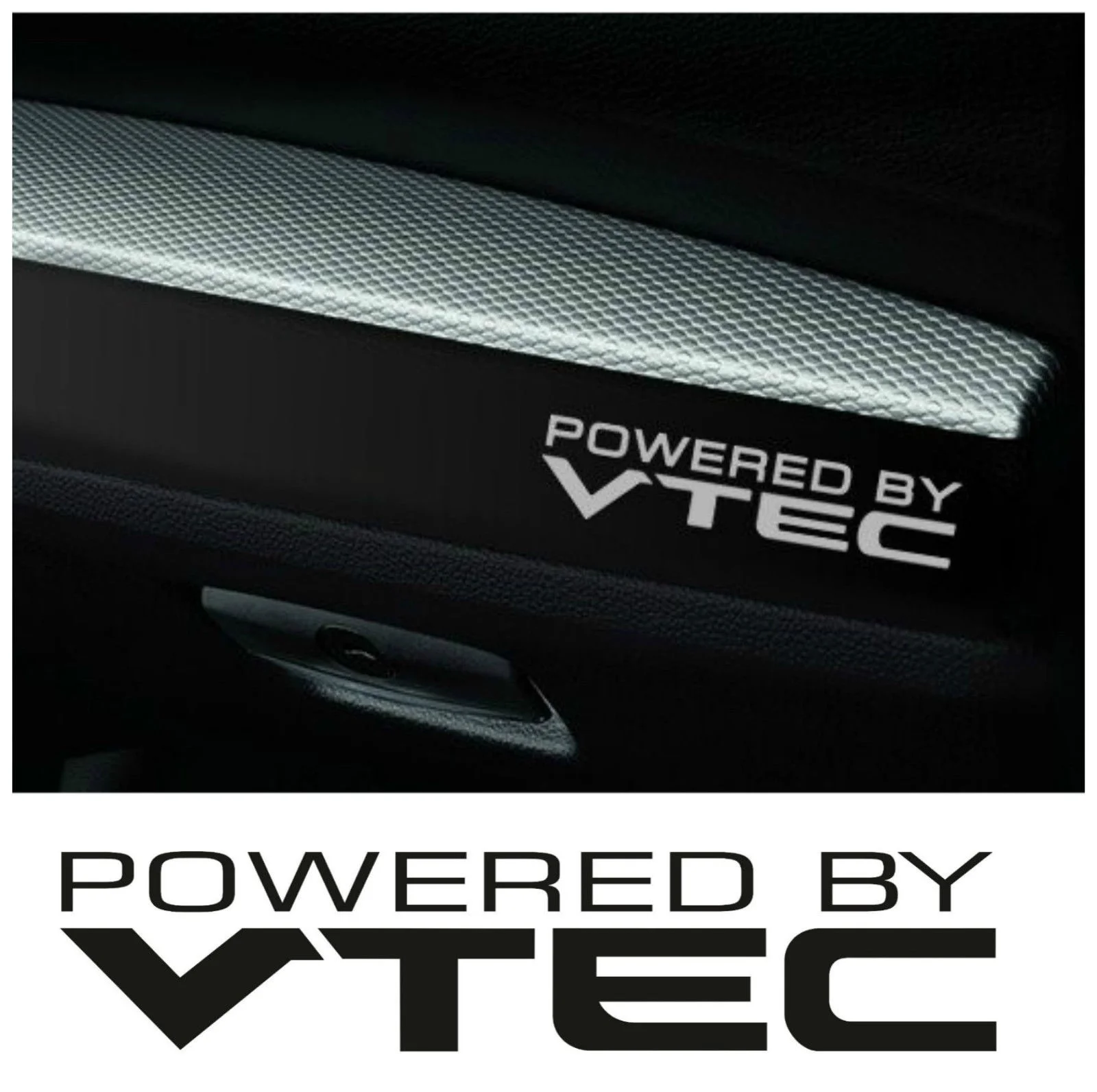 

For x2 Honda VTEC Powered by Dashboard Car Decals Logo Graphics Civic Accord TYPE R