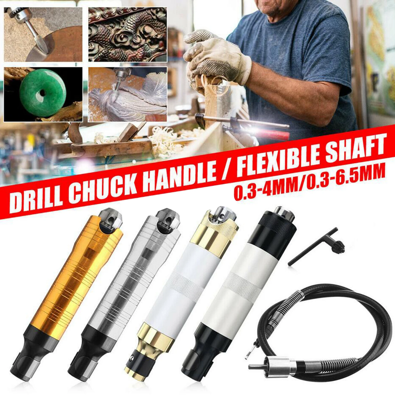 

Flex Shaft Rotary Tool Handpiece Handle Chuck Key for Electric Grinders