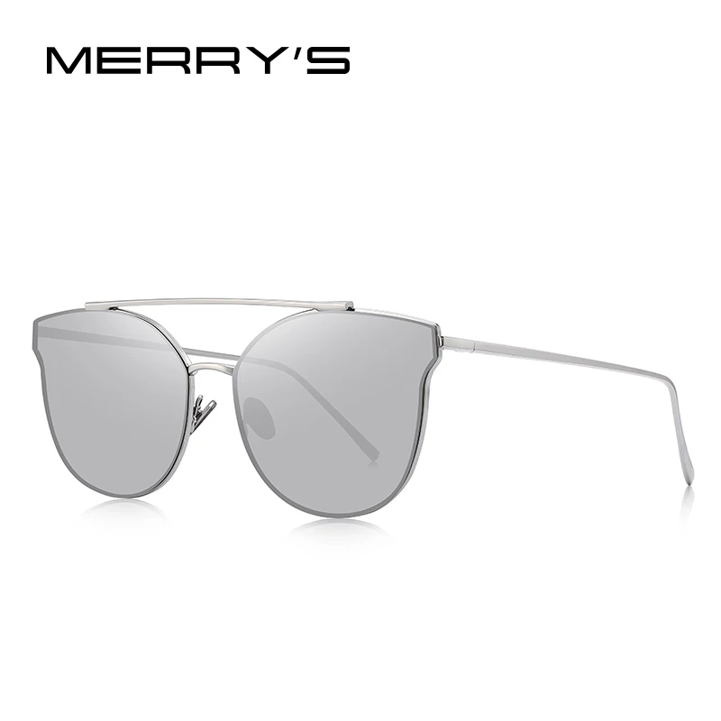 C06 Silver MERRYS дизайн женские роскошные брендовые солнцезащитные очки кошачий глаз женские модные двухлучевые солнцезащитные очки UV400 защита S8089N - Цвет линз: C06 Silver