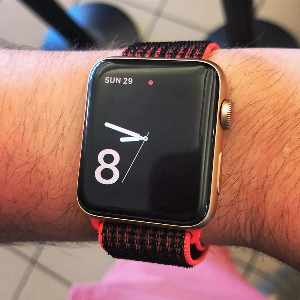 Нейлоновый ремешок для часов для Apple Watch Series 3 2 1 38 мм 42 мм мягкая дышащая Замена Спортивная петля для Iwatch Series 4 5 44 мм 40 мм