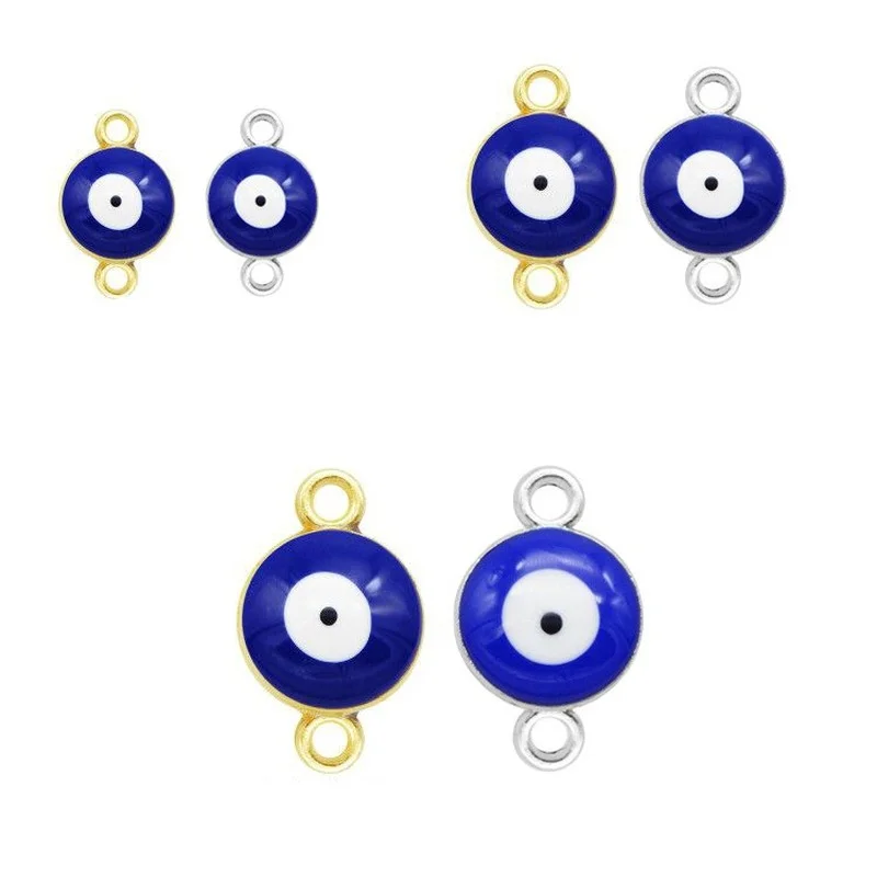 

20pcs/Lot Evil Eye Earring Charms Lucky Demon Eye Bracelet Connector Pendants Jewelry Make DIY 6/8/10mm