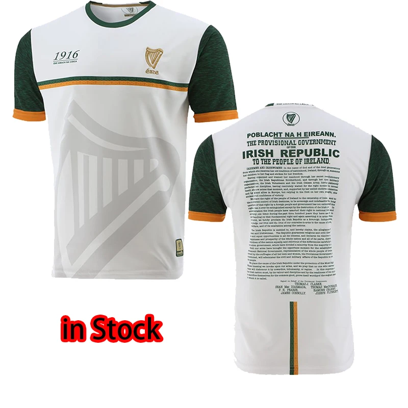 

New 1916 Commemoration Jersey White 1916 IRELAND ir Amach na Csca Easter Rising TRAINING RUGBY JERSEY size S--5XL