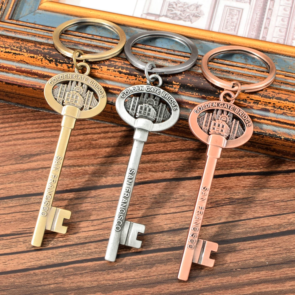 Vicney в винтажном стиле Сан Франциско брелок Мост Золотые ворота Ключ узор для