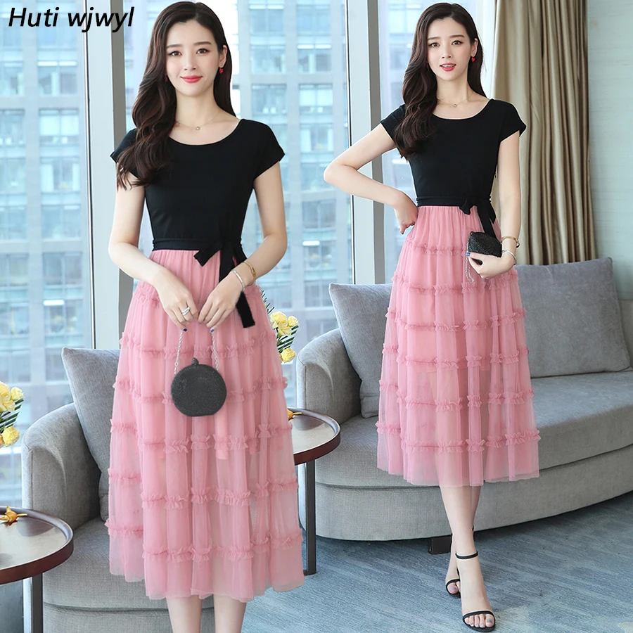 2021 размера плюс с фальш вставкой Пляжное платье миди в винтажном стиле Сезон лето