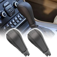 top quality car gear shift knob for volvo s60 s80 v70 xc70 sewing leather 5 6 manual shift lever handball