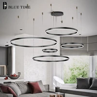 modern led pendant light indoor lighting circle rings hanging lighting for living room dining room luminaires led pendant lamp