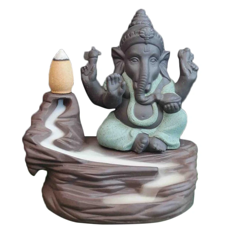 Слон Бог Ганеша обратного потока благовония горелка Индия курятник палка