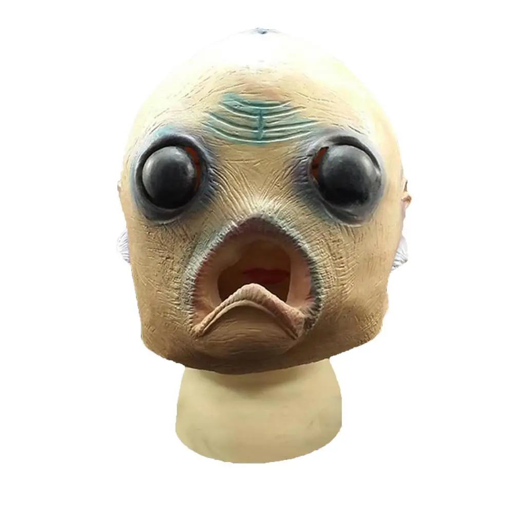 Ужасный головной убор на Хэллоуин косплей страшное полное лицо НЛО