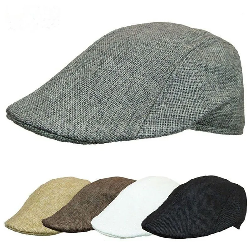 

Men Golf Driving Sun Flat Cabbie Newsboy Unisex Herringbone Duckbill Ivy Hat Cap