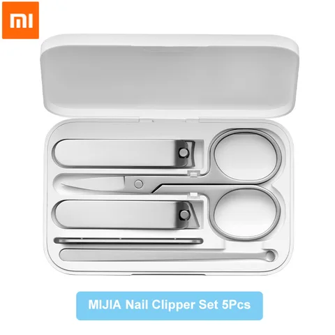 Машинка для стрижки ногтей Xiaomi Mijia 5 шт., портативный триммер для ногтей, педикюр, пилка для ногтей, нержавеющая сталь, набор для стрижки ногтей