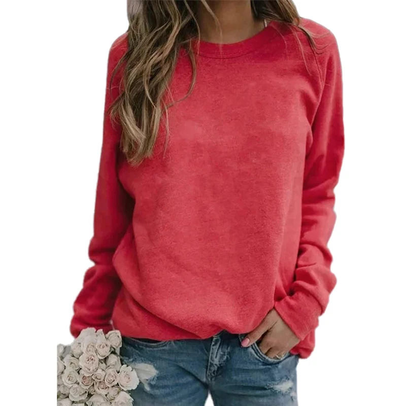 

VICABO Autumn Candy Color Women Sweatshirts Casual Long Sleeve Round Collar Top Clothes Large Size Basic Pullovers Female