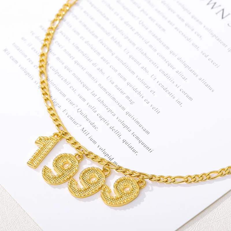 Ожерелье сделай сам из нержавеющей стали с подвесками в виде цифр|Ожерелья