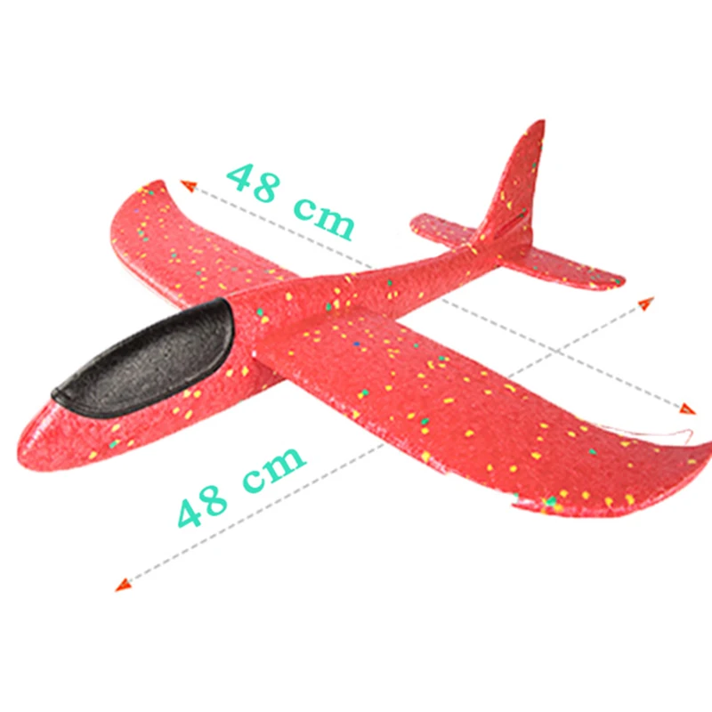 

48cm Diy Hand Throw Flying Glider Planes Toys For Children Foam Big Aeroplane Model Party Bag Fillers Flying Children Boys Gift