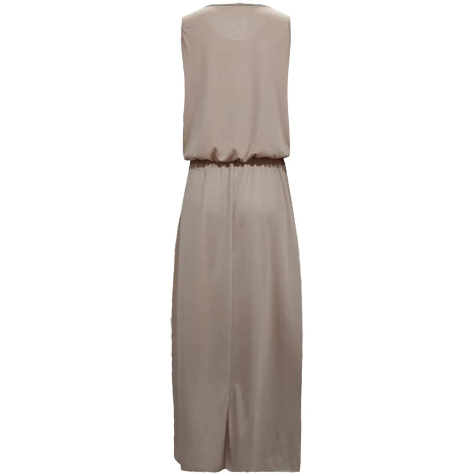 

40# Split Maxi Dress With Pockets Sleeveless O-neck solid color Tank Dresses Plus Size Cotton And Line Holiday Loose Robe Femme