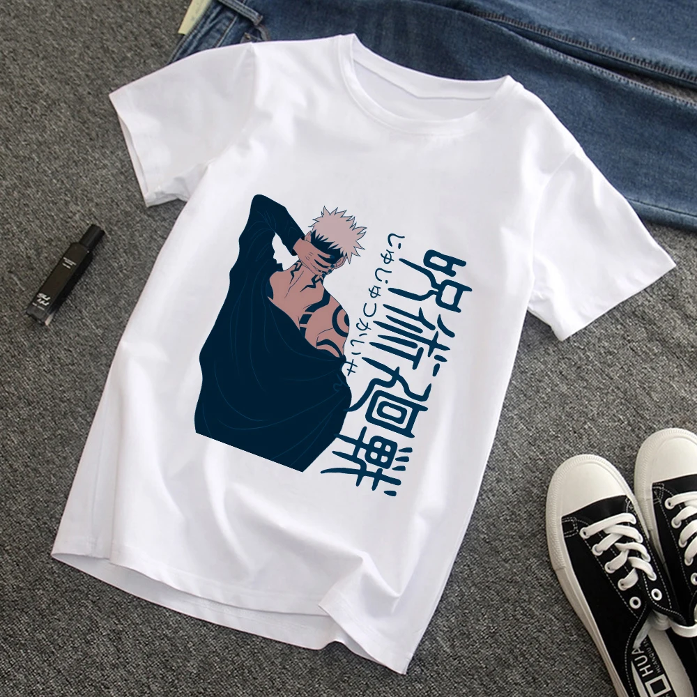 

T-shirt Jujutsu Kaisen Casual Mens Clothes Fushiguro Megumi Itadori Yuji Printed Unisex O-neck T Shirt Anime T-shirt Male Tops