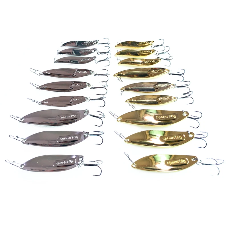 1pcs Metal 10g/15g/20g Fishing Lures Wobbler Spinner Bait Spoon Artificial Bass Hard Sequin Paillette Metal Steel Hook Lures
