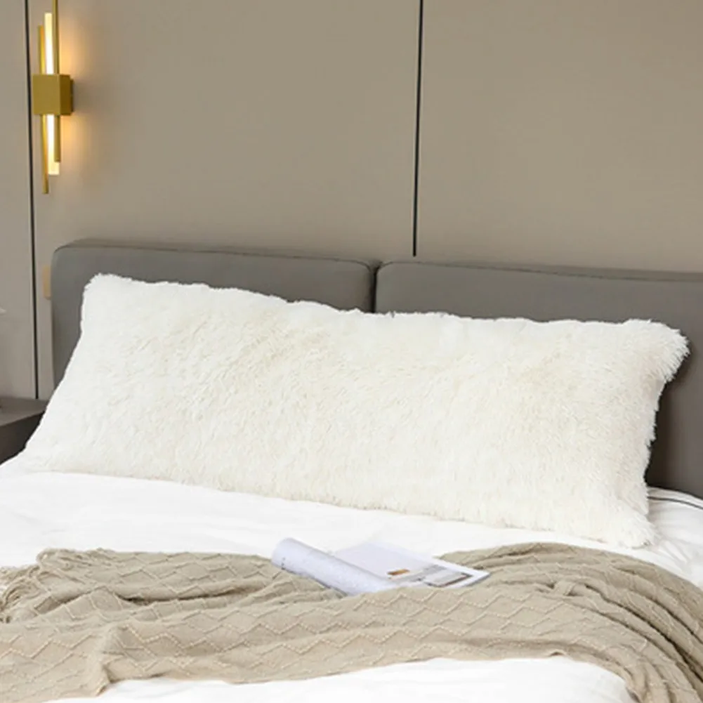 

Soft Long Plush Pillow Cover Fleece Pillowcase Fluffy Sleep Pillow Case Plush Bedside Cushion Double-sided Zipper Cushion