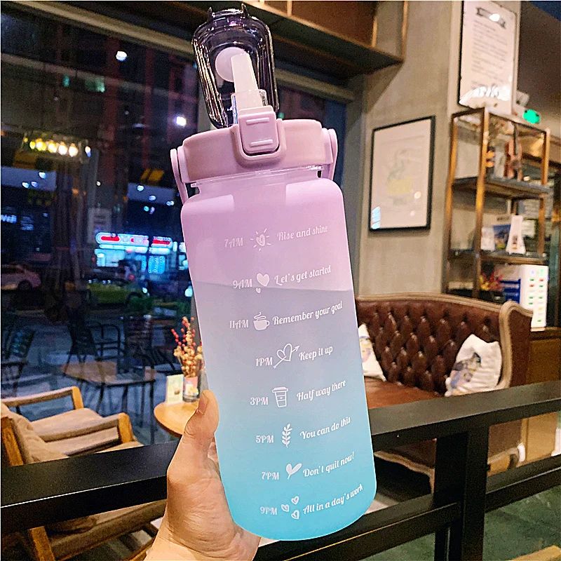 

Sports Bottle 2 Liters Gallon Water Bottle Sport 2L Big Water Bottle Large Capacity Free Shipping Items BPA Free With Tube