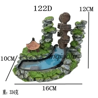 Аквариумная Смола пейзаж водное колесо ветряная мельница rockery круглое