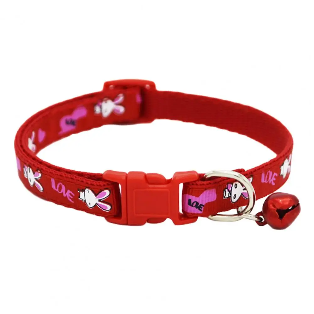 

Cute pet dog cat collar with bell Comfortable Adjustable Polyester Rabbit Printed Adjustable Pet Neck Chain dog Accessories hot