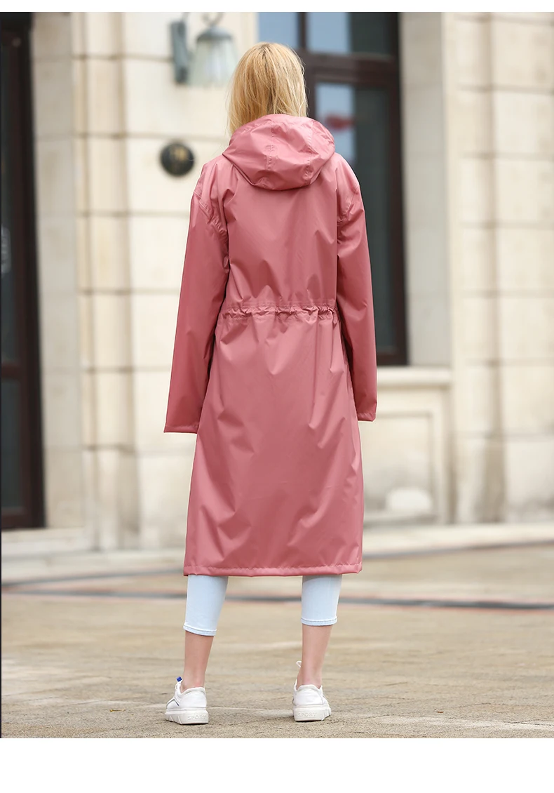 

Long Raincoat Women Men Waterproof Windproof Hooded Light Hiking Rain Coat Ponchos Jacket Cloak Raingear Chubasqueros