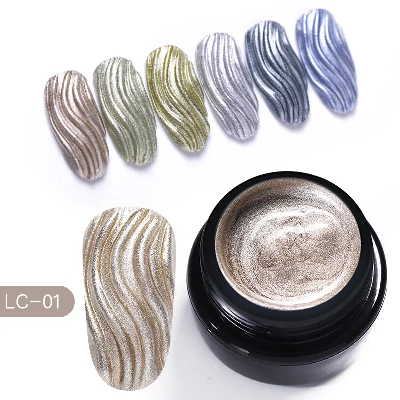 metallic 01 LILYCUTE, 7 мл, металлический Гель-лак для ногтей, долговечный Блестящий золотистый, красный, серебристый цвет, дизайнерский УФ-лак, впитывающий светодиодный Гель-лак для ногтей - Цвет: metallic 01