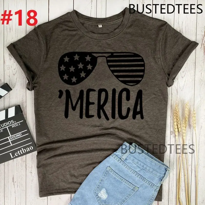 

American Flag Hipster Print T-shirts Cartoon Casual Summer Tops Female Loose Cute Ulzzang Vintage Short Sleeve Tops T-Shirt