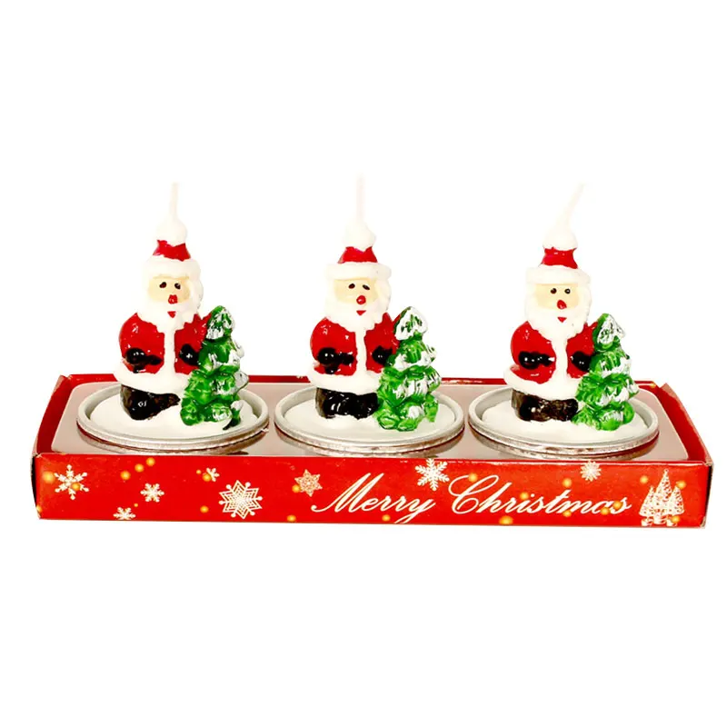 Романтическая Рождественская свеча без дыма Снеговик Санта Клаус сосновые шишки