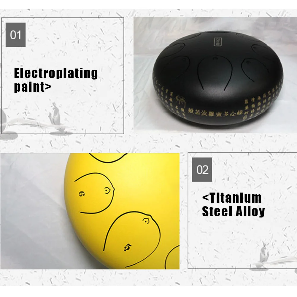 

Hot Sale Alloy Steel Tongue Drum Drumsticks Gift Ethereal Sounds Round for Home Yoga N66
