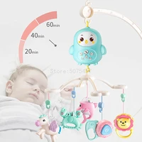 newborn baby toys teether rattles rotating music box crib mobile bed bell with light remote control early education 0 12 bed toy