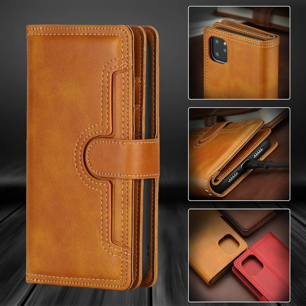 Ручной ремешок с пряжкой бумажник чехол iPhone 11 Pro Max кожи для кредитных карт 6 7 8 X XR XS