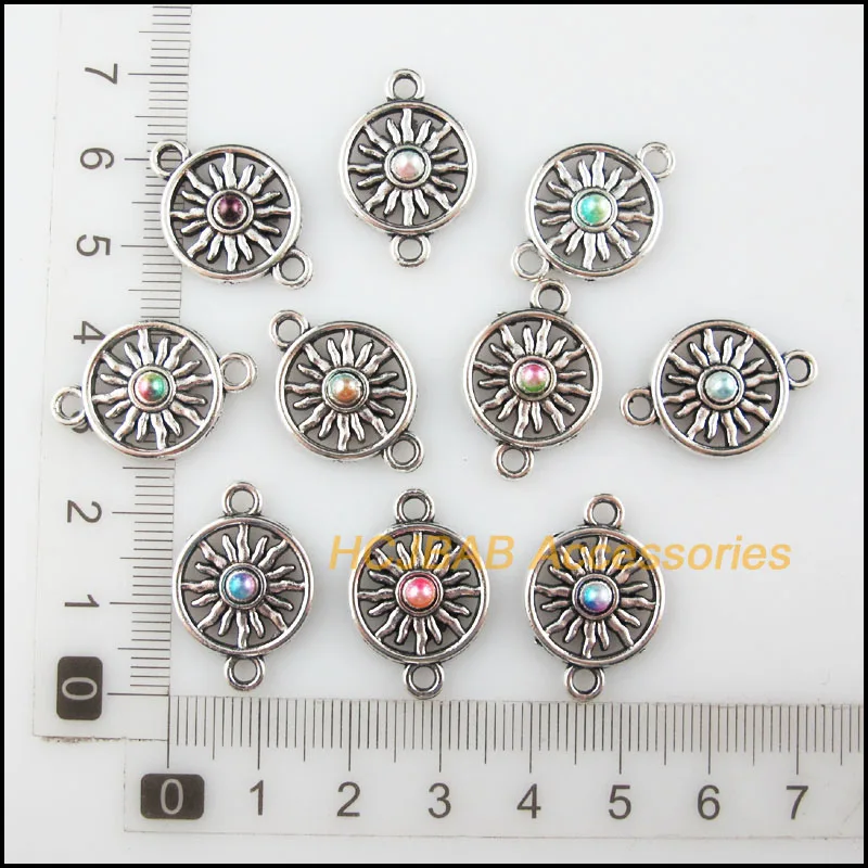 20 новых круглых шармов Смешанные акриловые подвески в виде подсолнухов