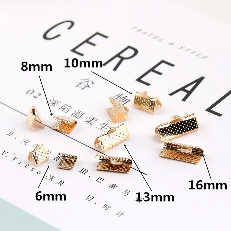 Металлические обжимные концевые колпачки для плоского кожаного шнура