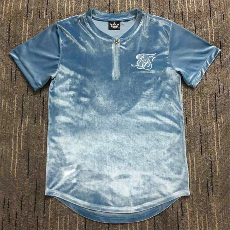 Мужская Летняя хлопковая шелковая футболка siksilk с бархатной тканью 2021 в стиле хип