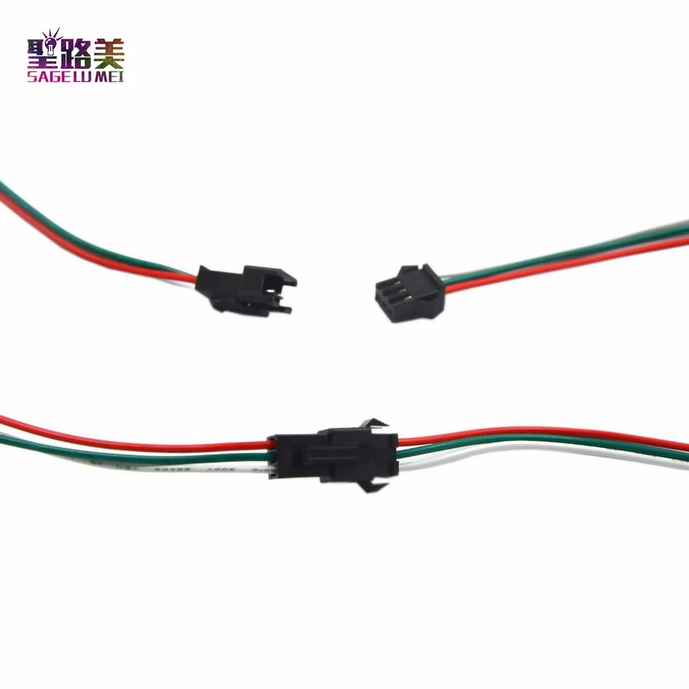Бесплатная доставка 50 пар 2pin/3pin4pin JST SM Штекерный и гнездовой кабель для WS2811 WS2812B 5050